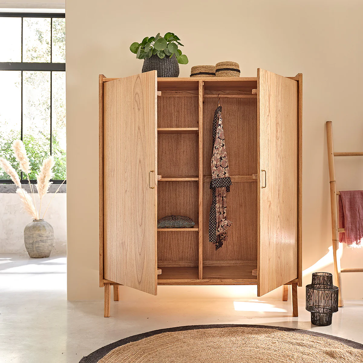 Armoire en mindi massif 180 cm - Image 3