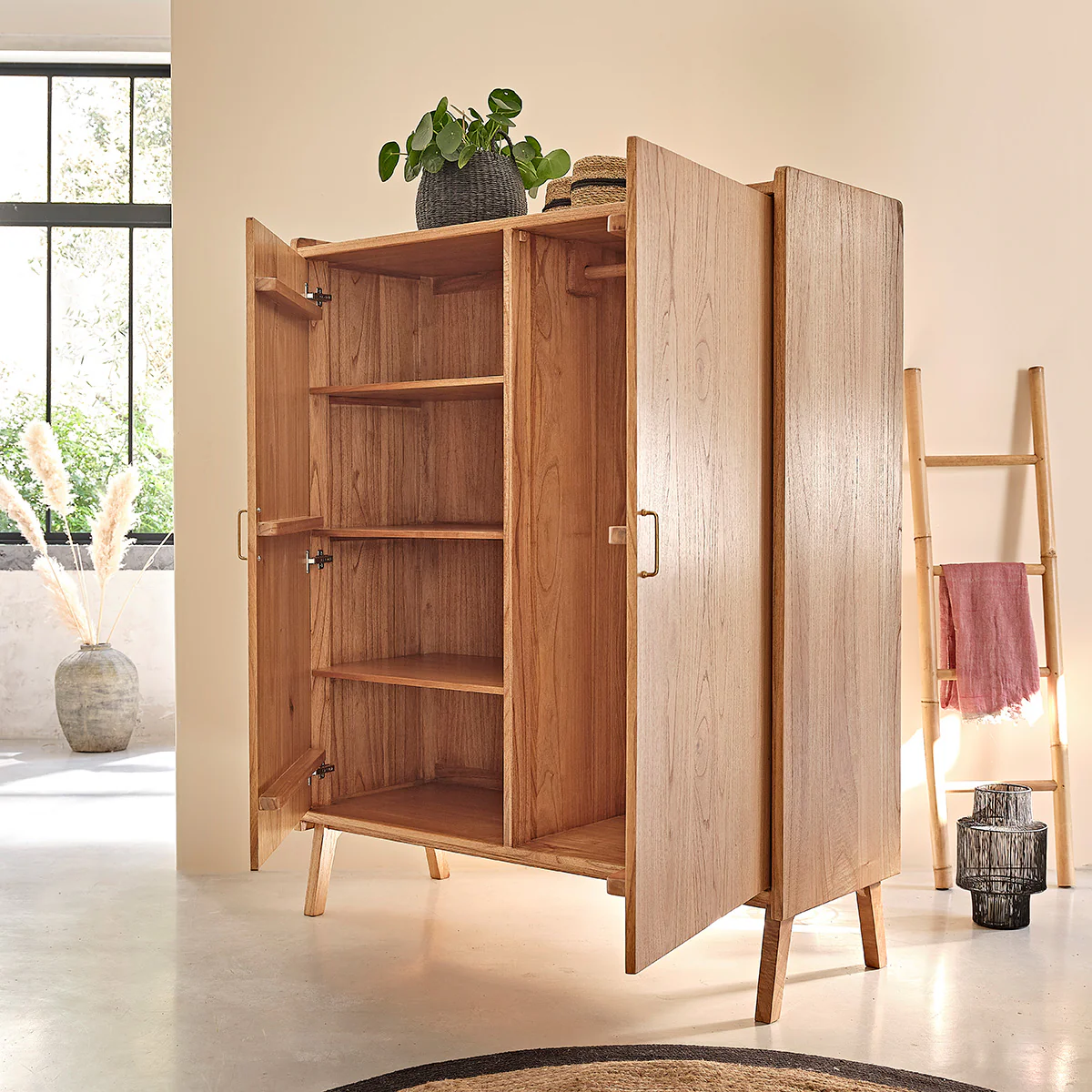 Armoire en mindi massif 180 cm - Image 4