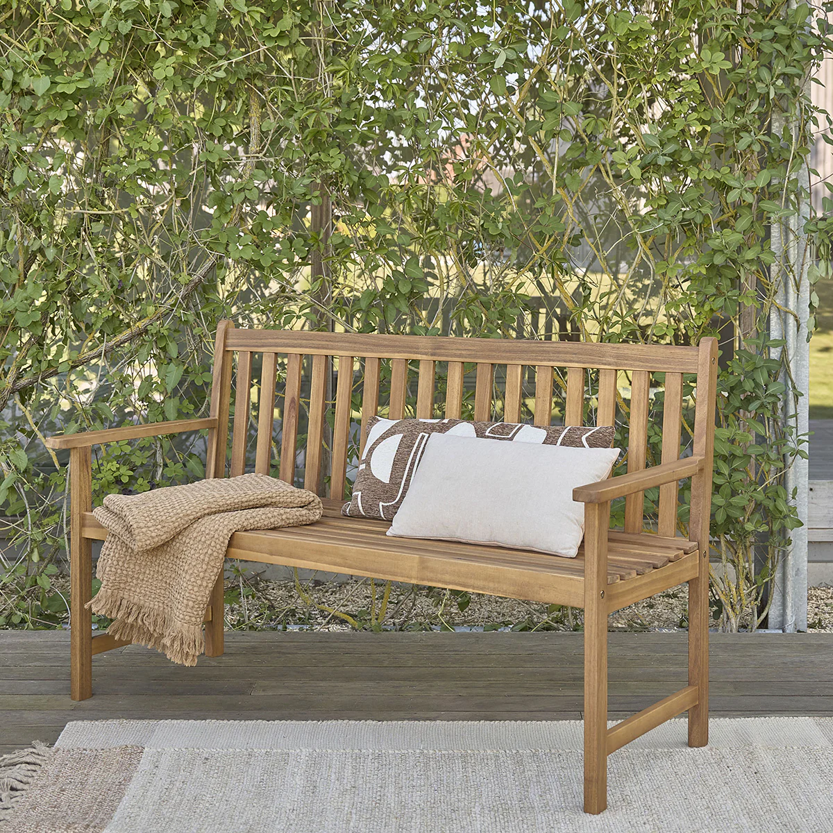 Banc de jardin en acacia massif 150 cm - Image 3