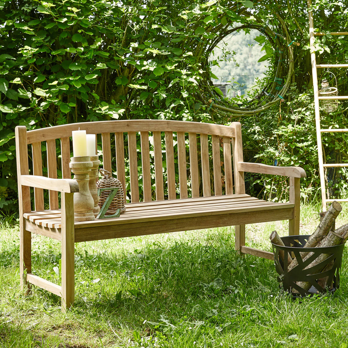 Banc de jardin en teck massif - Image 3