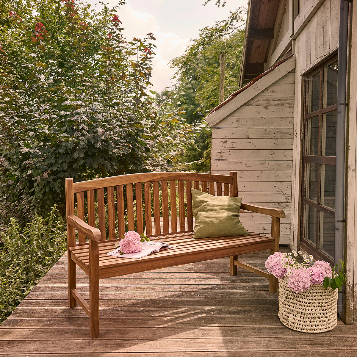 Banc de jardin en teck huilé massif - Image 3