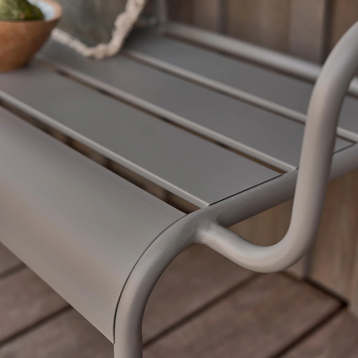 Banc en aluminium gris 118 cm - Image 3