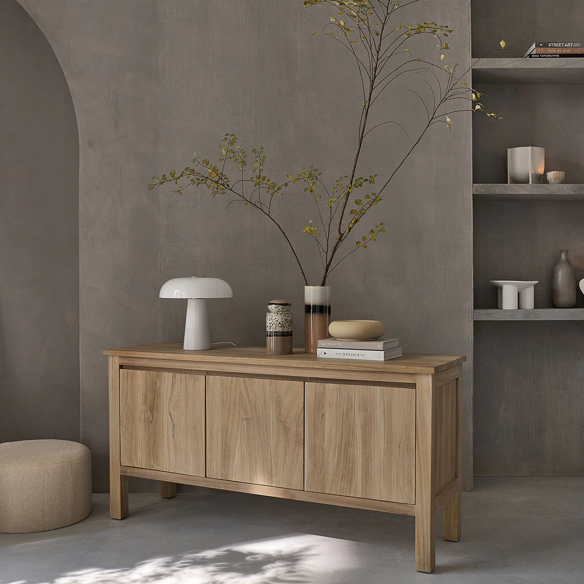 Buffet en teck massif 150 cm - Image 3