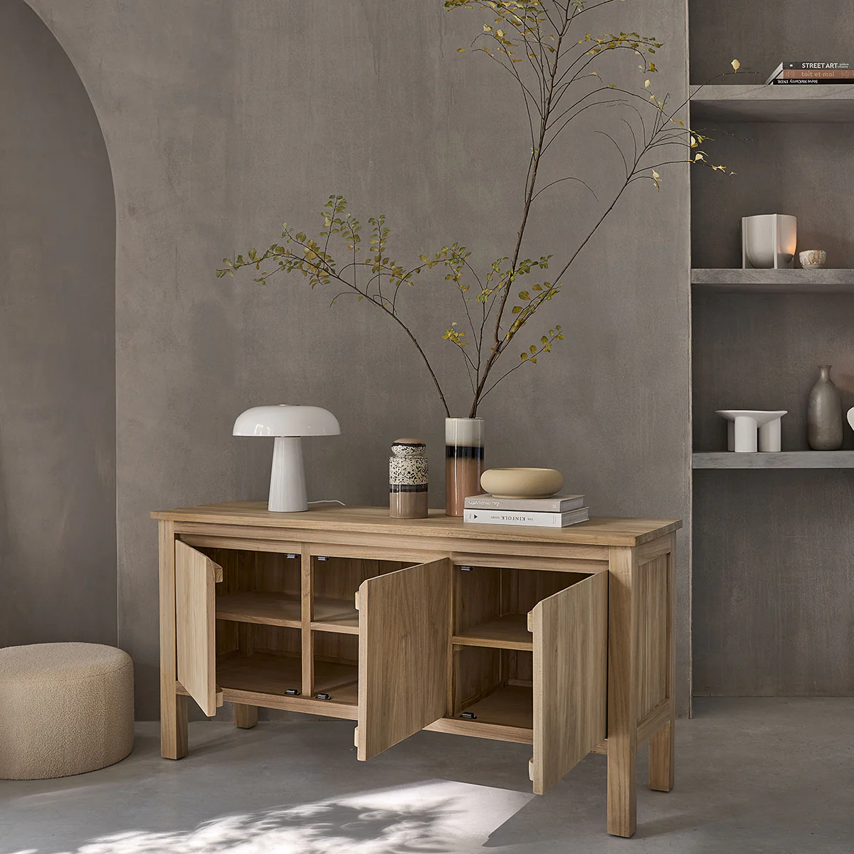 Buffet en teck massif 150 cm - Image 4