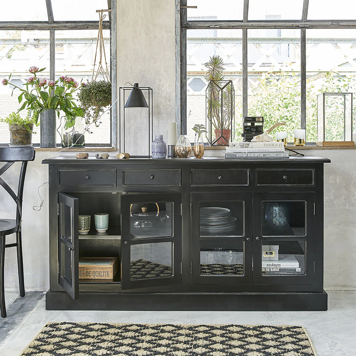 Buffet en acajou massif 160 cm