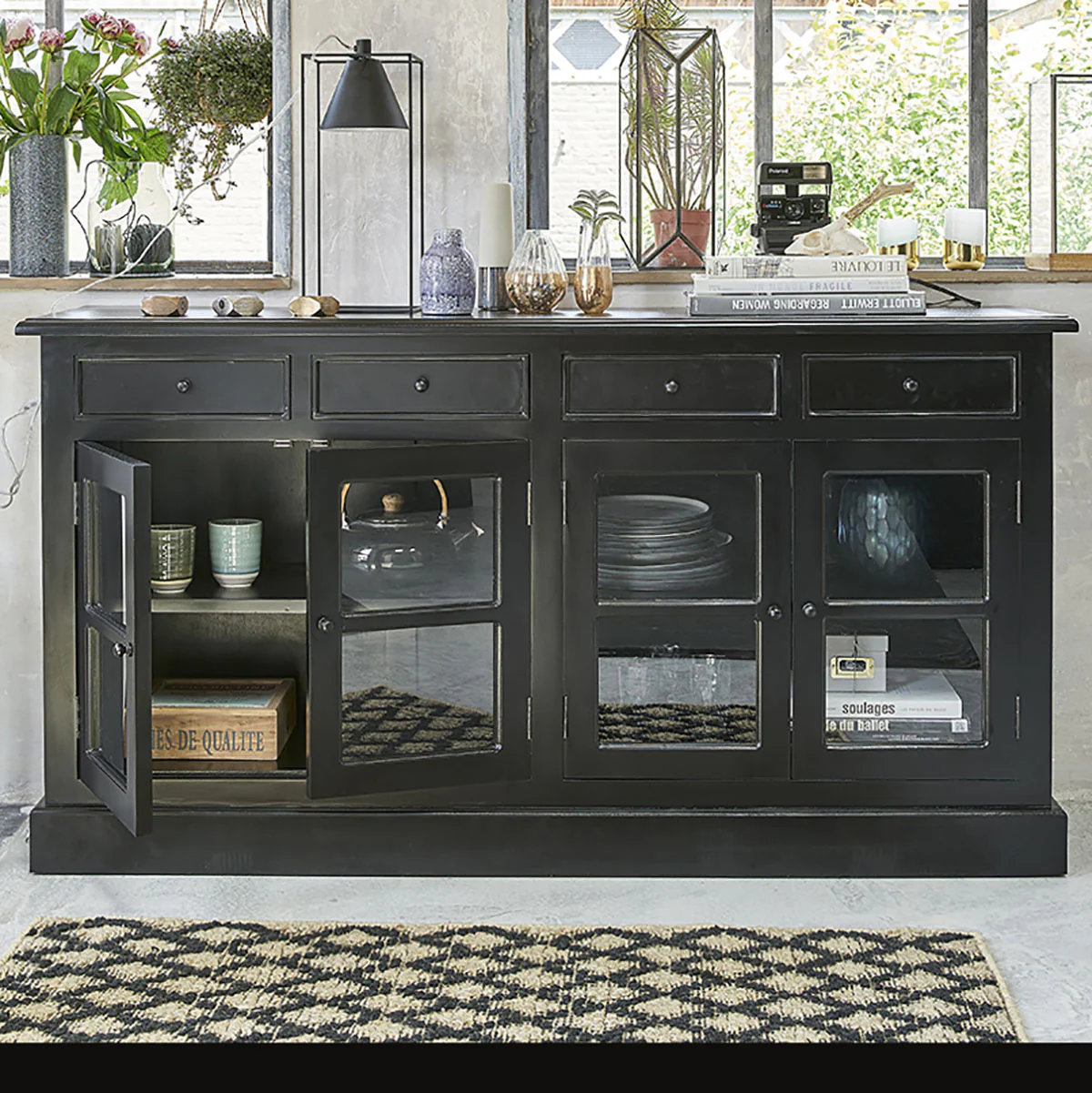 Buffet en acajou massif 160 cm - Image 6