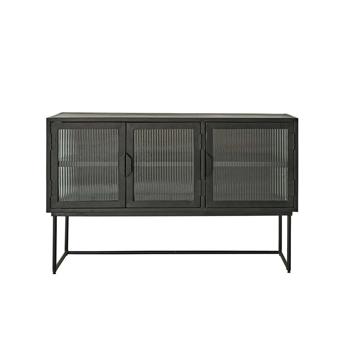 Buffet en métal et verre ondulé 120 cm - Image 2
