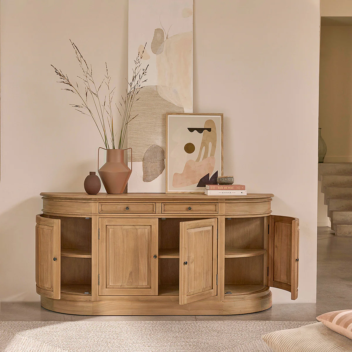 Buffet en teck massif 180 cm - Image 3
