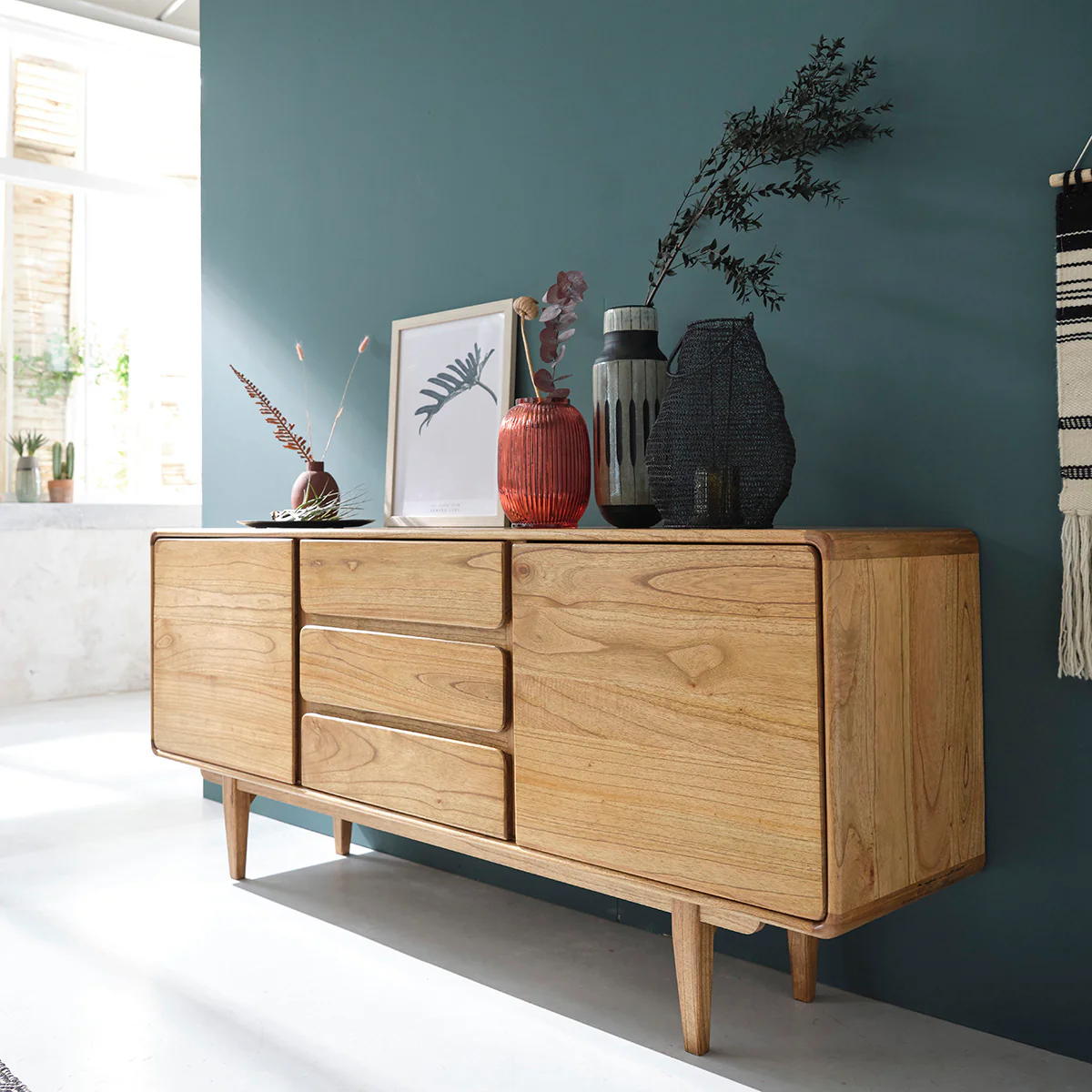 Buffet vintage en mindi massif 180 cm - Image 3