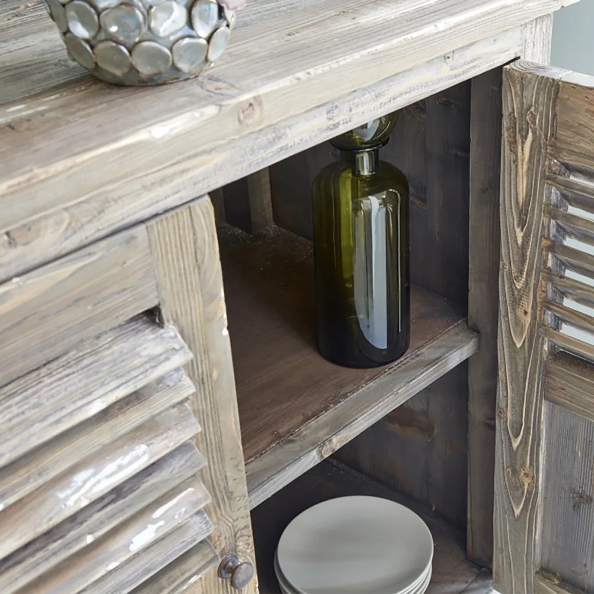 Buffet en bois recyclé massif 140 cm - Image 3