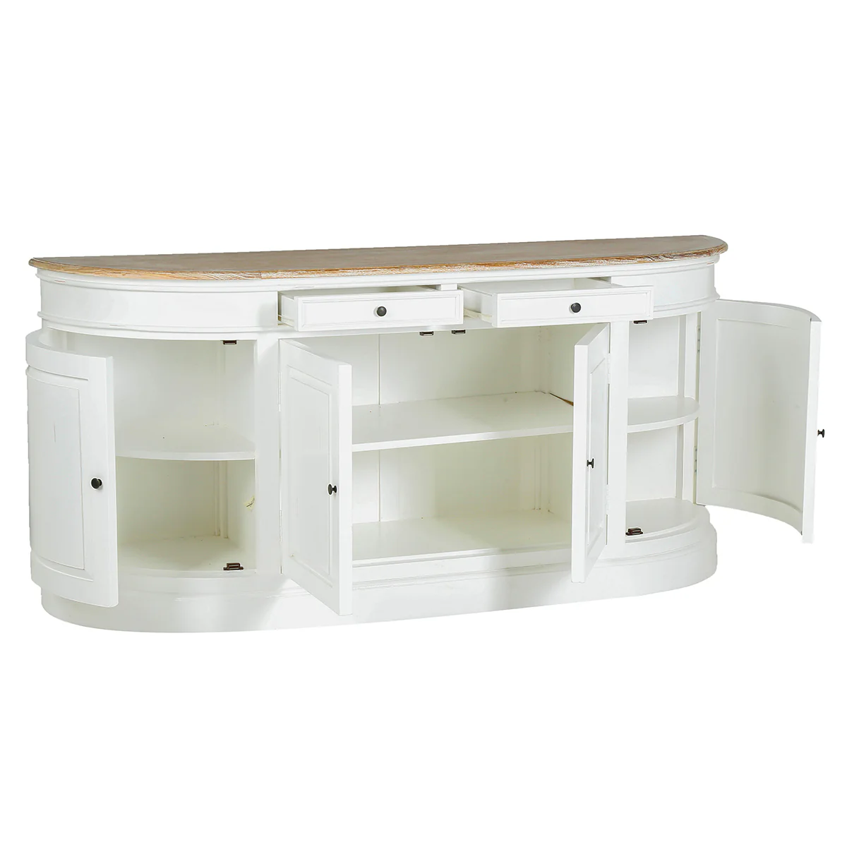 Buffet en acajou et teck massif 180 cm blanc - Image 5