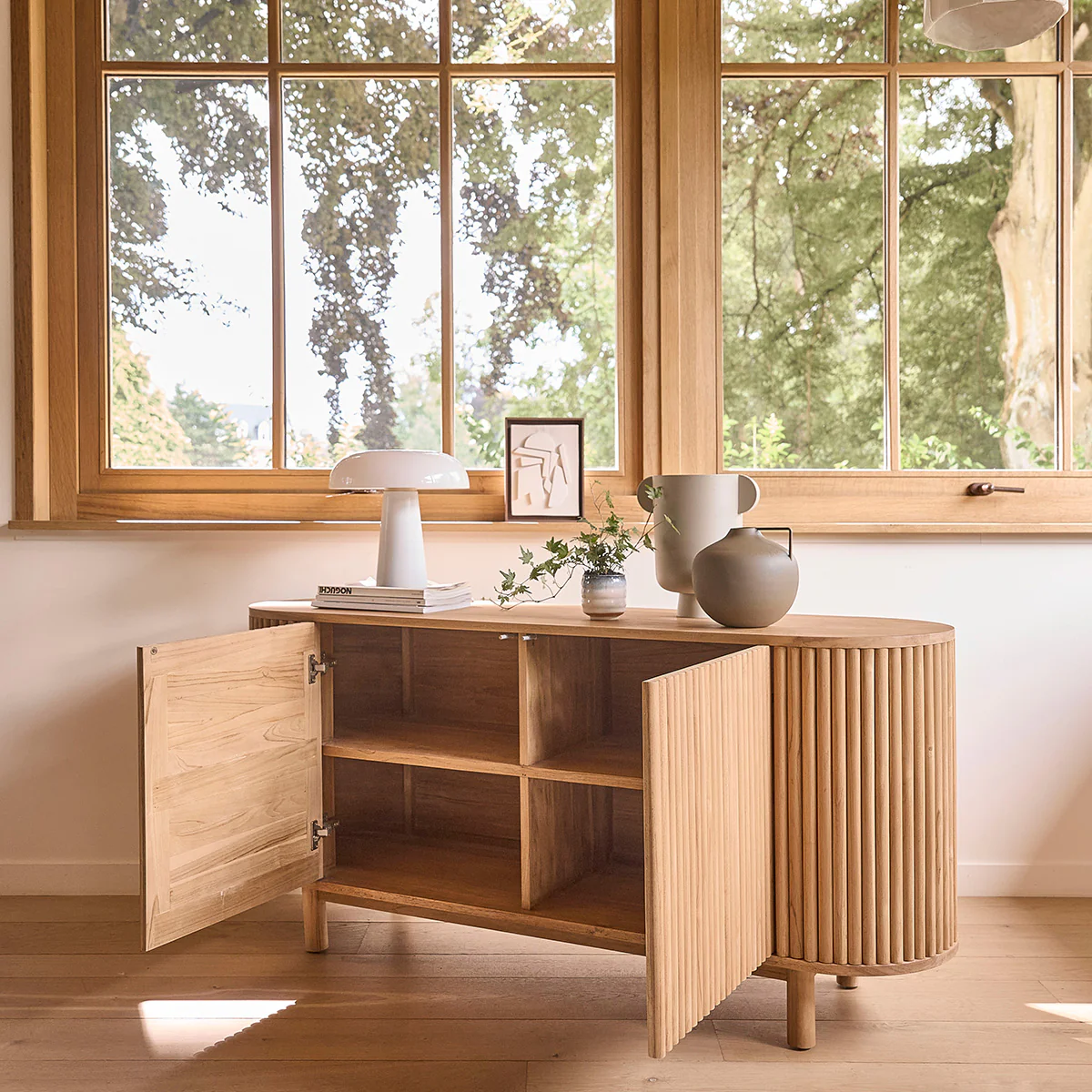 Buffet en teck massif 160 cm - Image 4