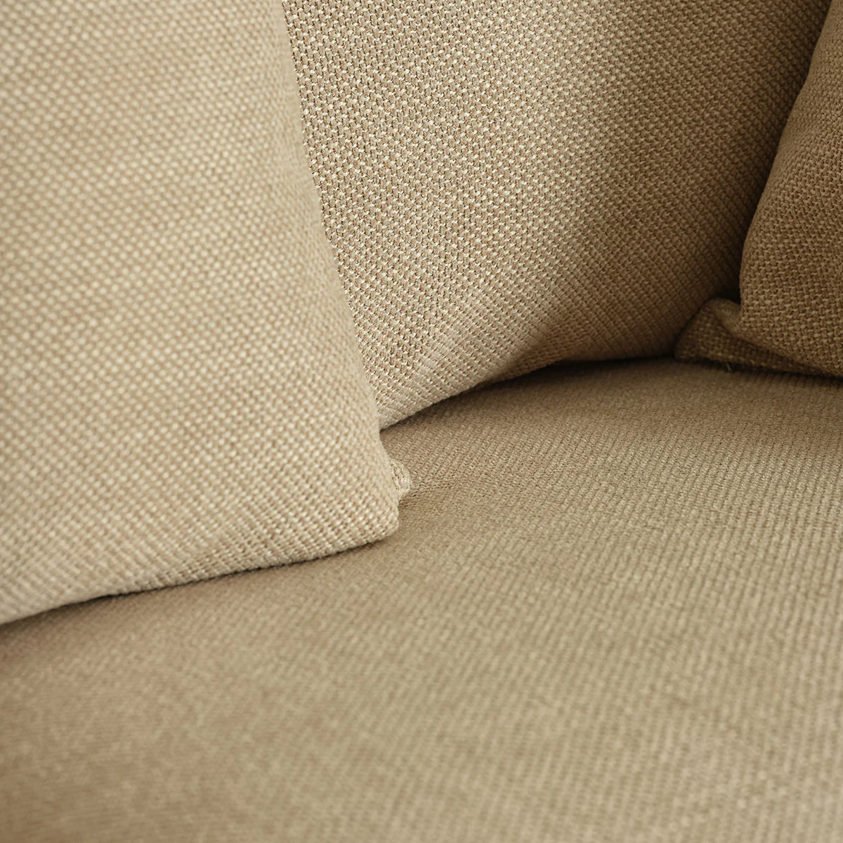 Canapé droit convertible 3 places en tissu texturé beige chiné - Image 6