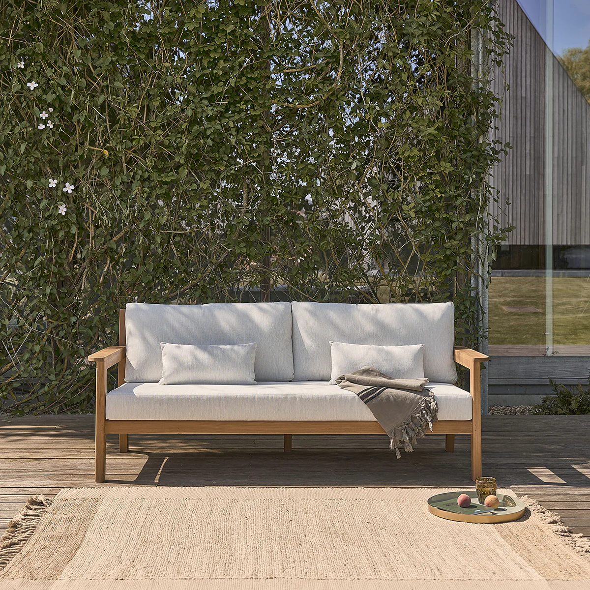 Canapé de jardin en teck massif - Image 3