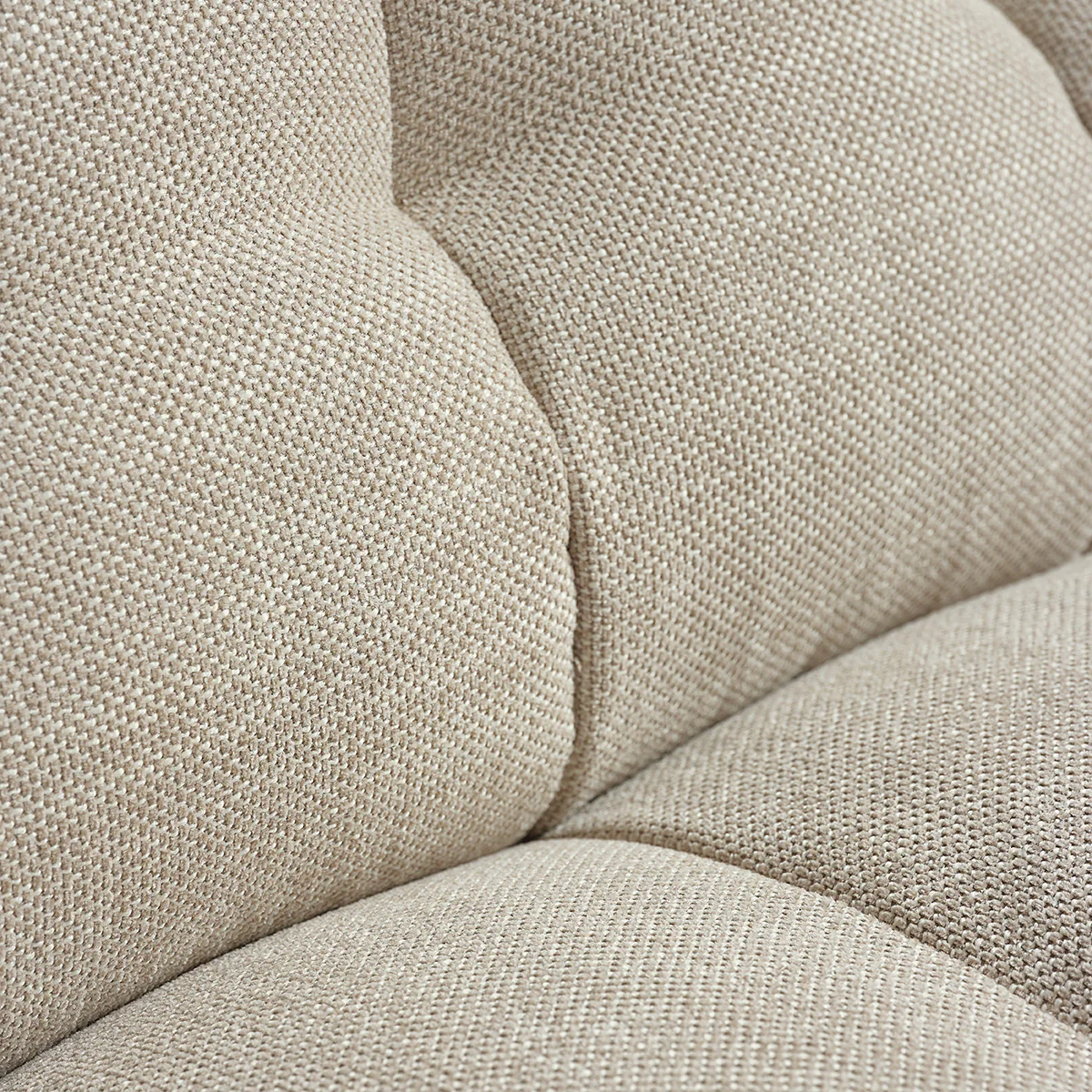 Canapé droit 3 places en tissu texturé beige chiné - Image 5