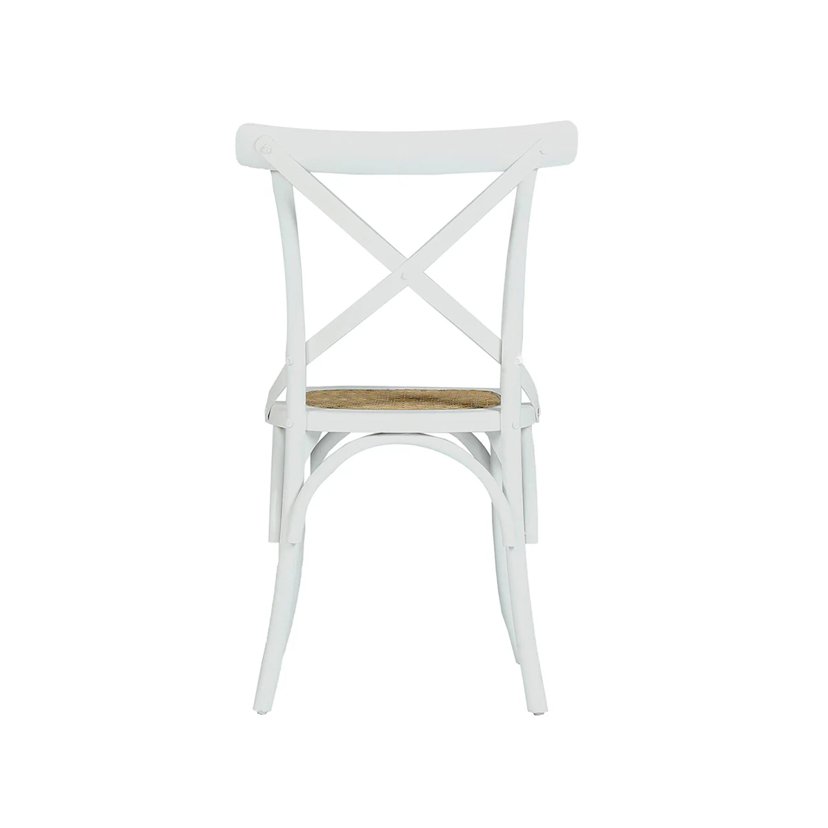 Chaise bistrot en acajou massif et rotin blanche - Image 2