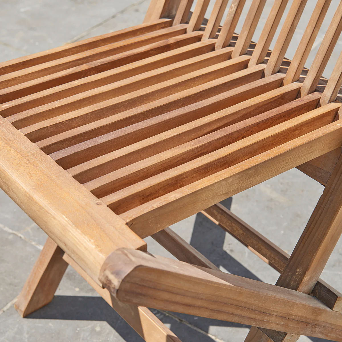 Chaise de jardin en teck huilé massif pliante (lot de 2) - Image 5