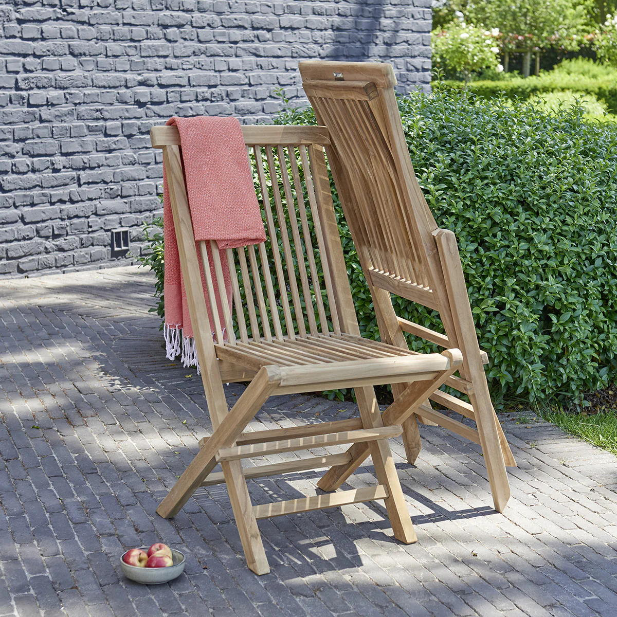 Chaise de jardin en teck massif pliante (lot de 2) - Image 3