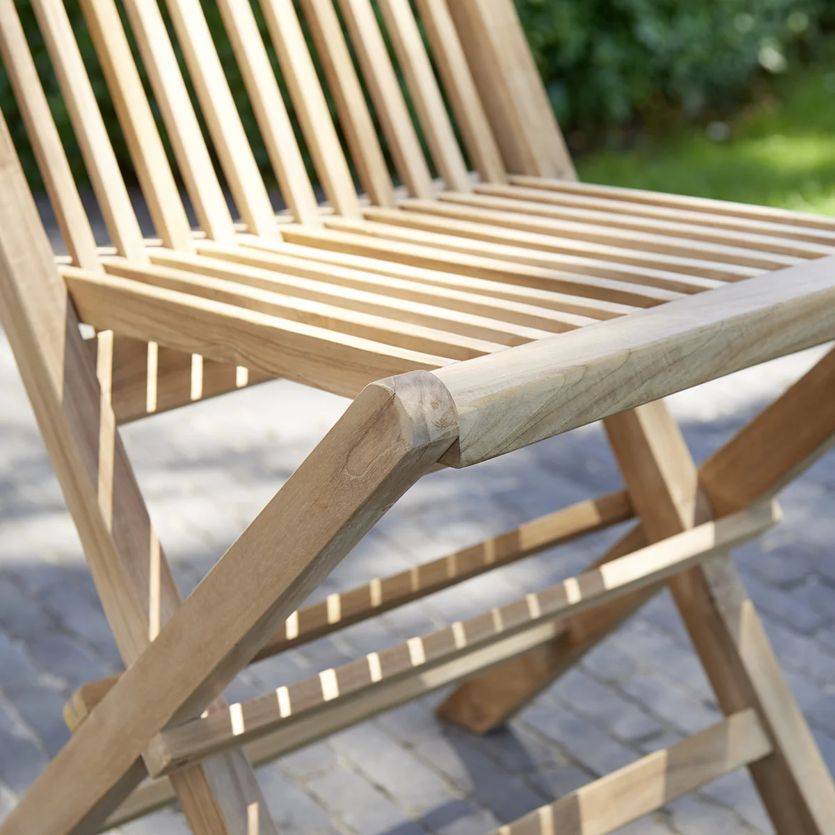 Chaise de jardin en teck massif pliante (lot de 2) - Image 5