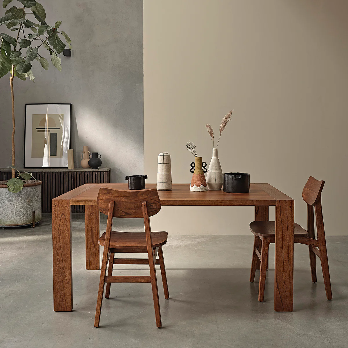 Chaise en mindi massif finition noyer - Image 6