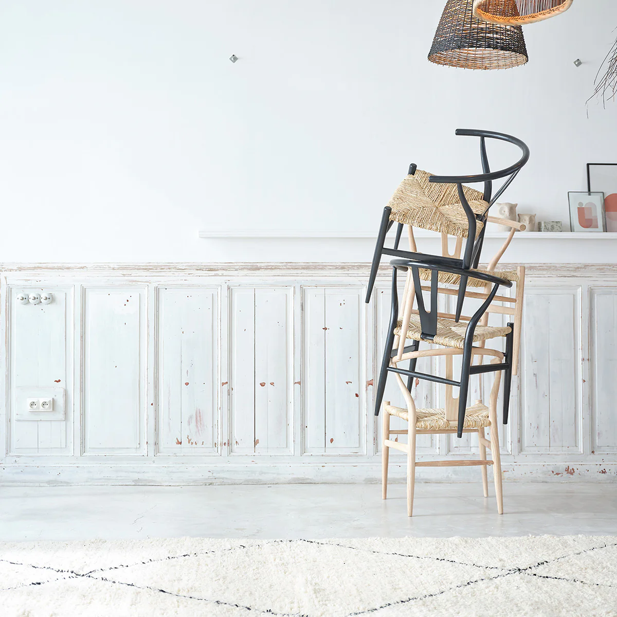 Chaise en mindi massif et corde naturelle - Image 4