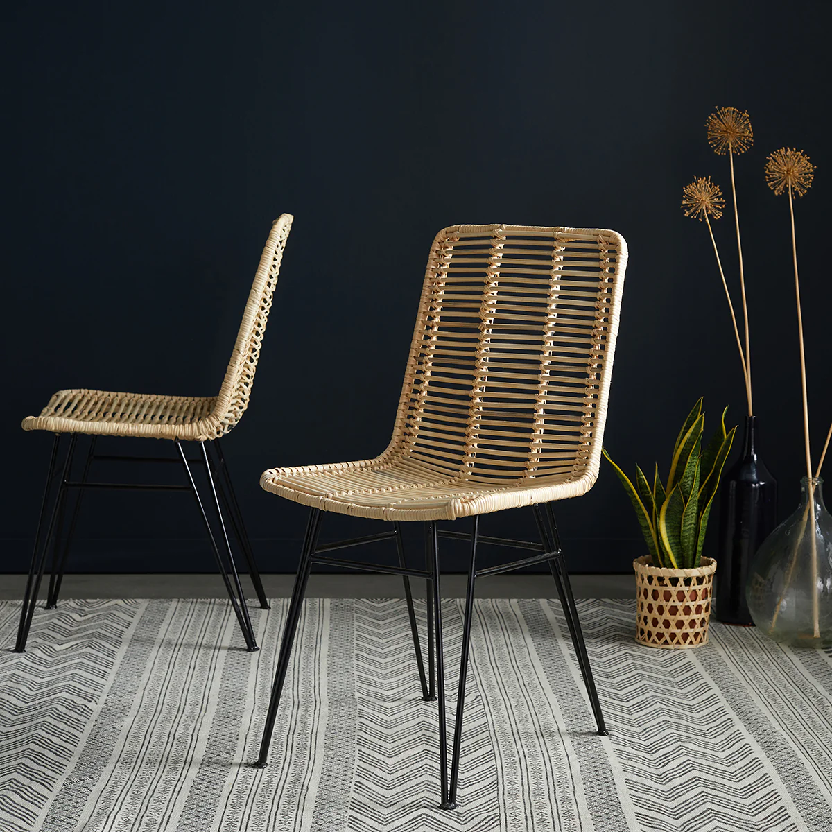 Chaise en rotin et métal - Image 4
