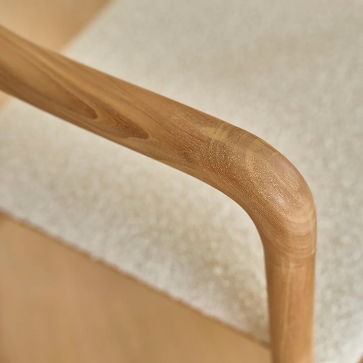Lot de 2 chaises en teck massif assise bouclette - Image 5
