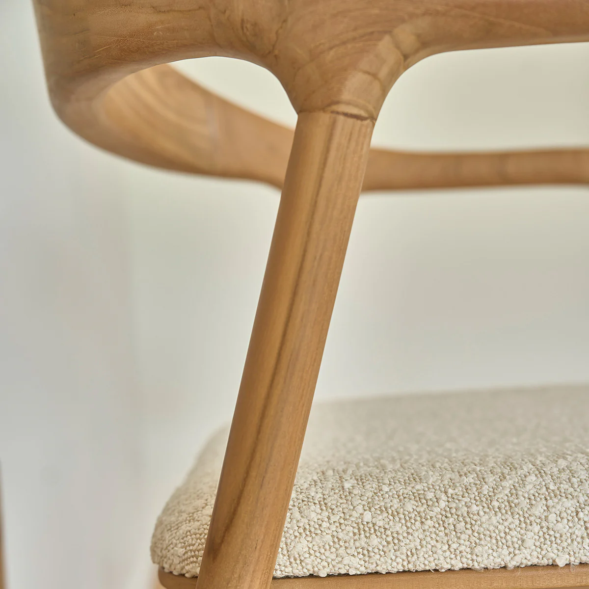 Lot de 2 chaises en teck massif assise bouclette - Image 6