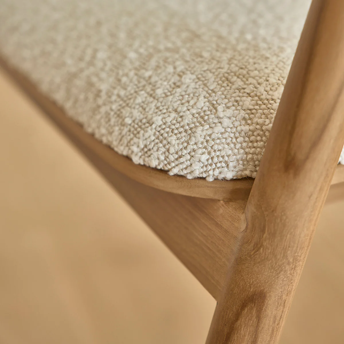 Lot de 2 chaises en teck massif assise bouclette - Image 7