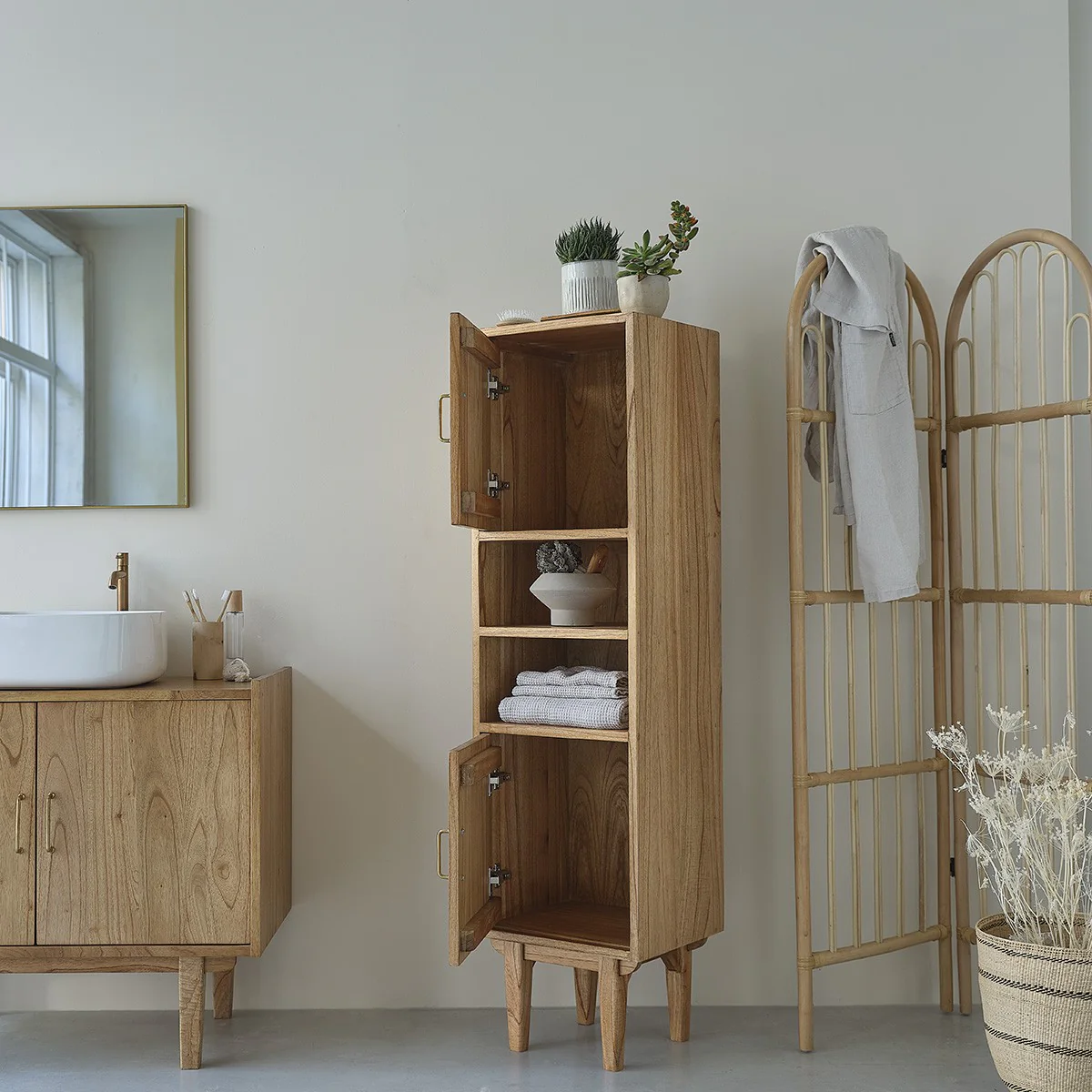 Colonne de salle de bain en mindi massif 150 cm - Image 3