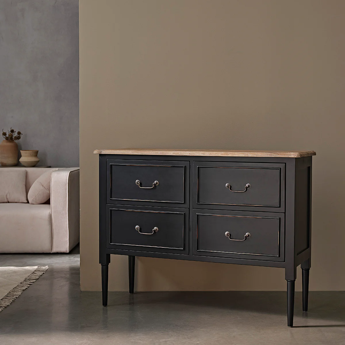 Commode en acajou massif 120 cm - Image 3