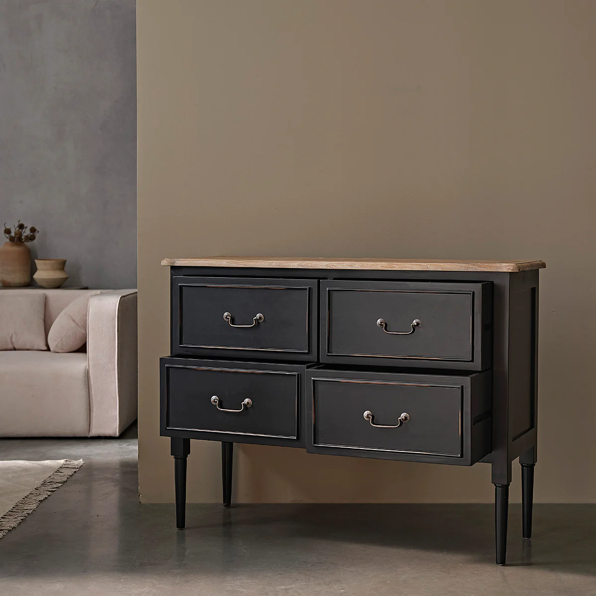 Commode en acajou massif 120 cm - Image 4