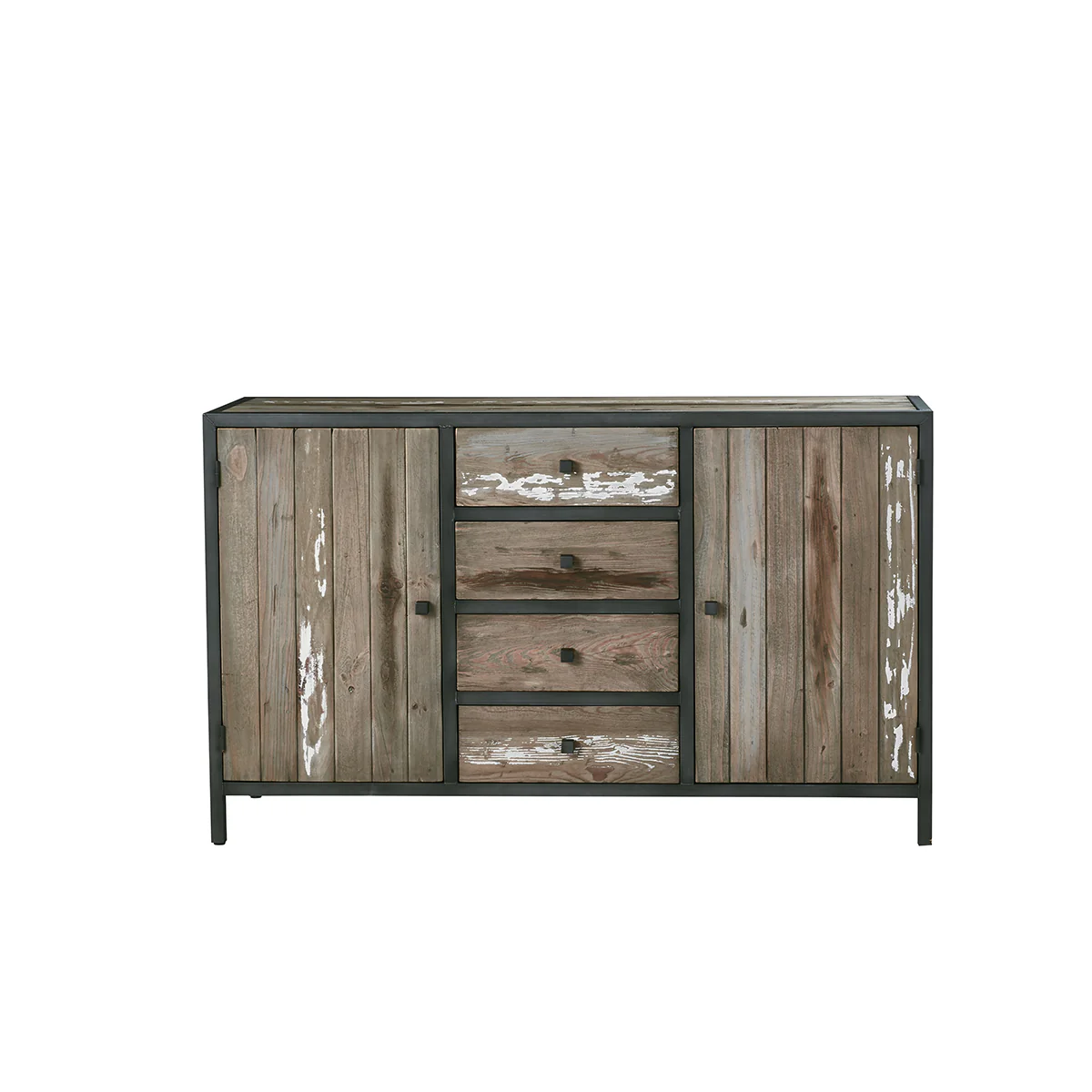 Commode en bois recyclé massif et métal 150 cm - Image 2