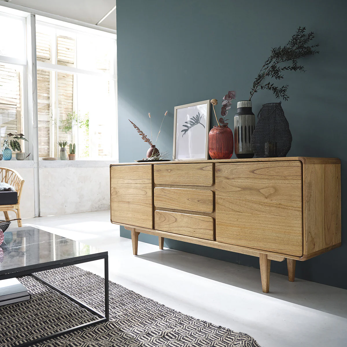 Commode en mindi massif 180 cm - Image 6