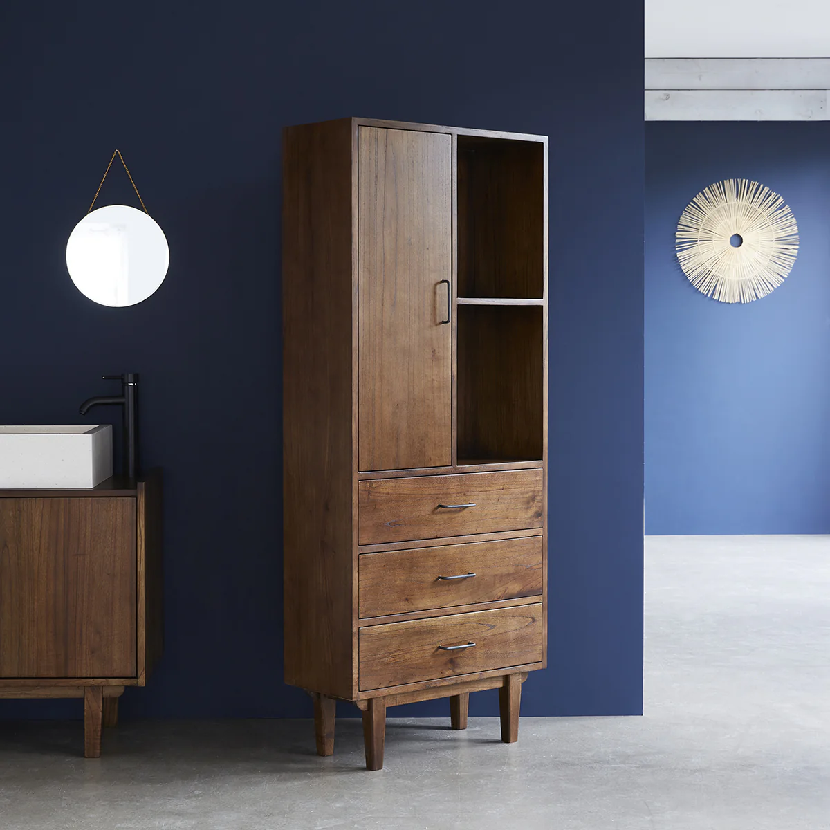 Double colonne de salle de bain en mindi massif 170 cm - Image 3