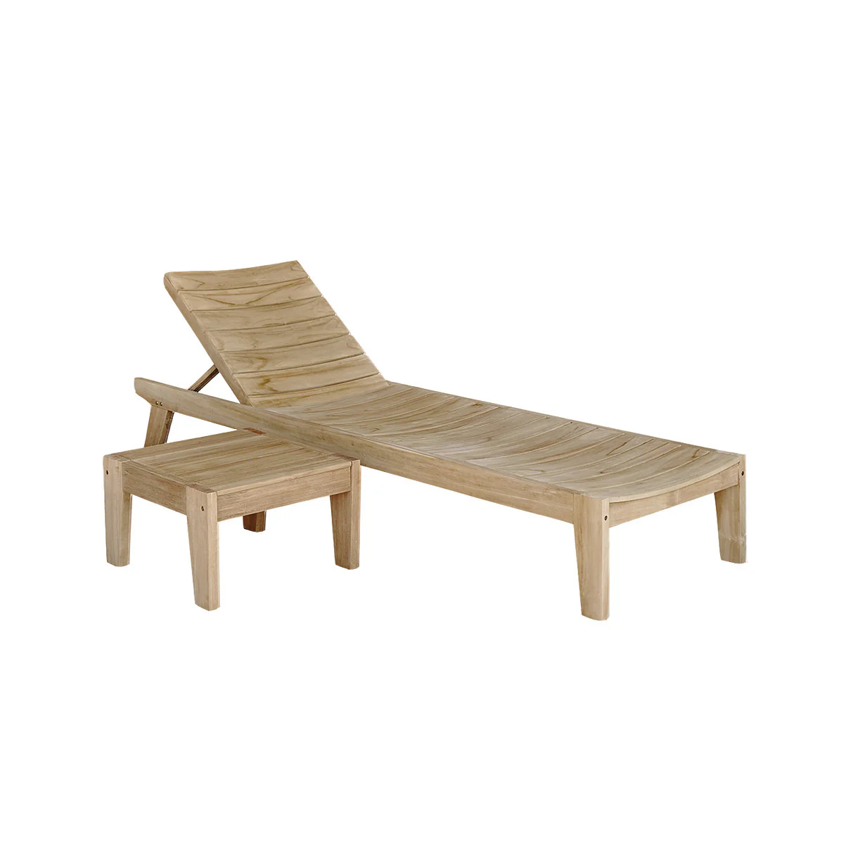 Ensemble bain de soleil et table basse en teck massif - Image 2