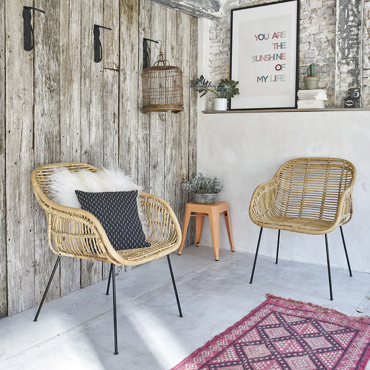 Fauteuil en rotin et métal - Image 4