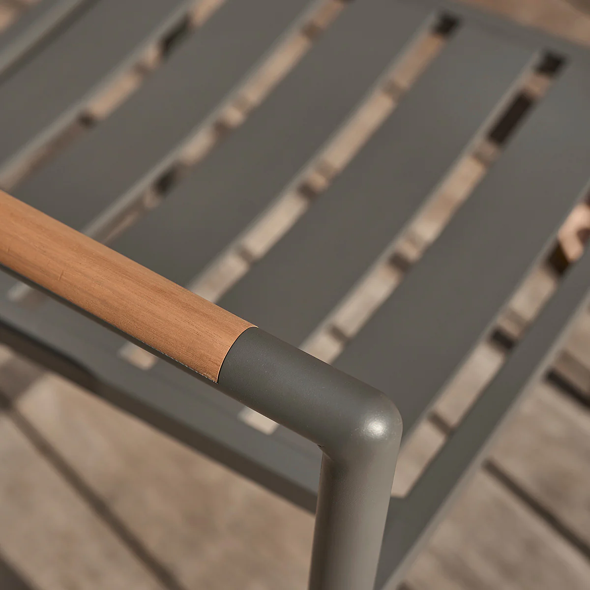 Fauteuil de jardin en teck massif et aluminium - Image 3