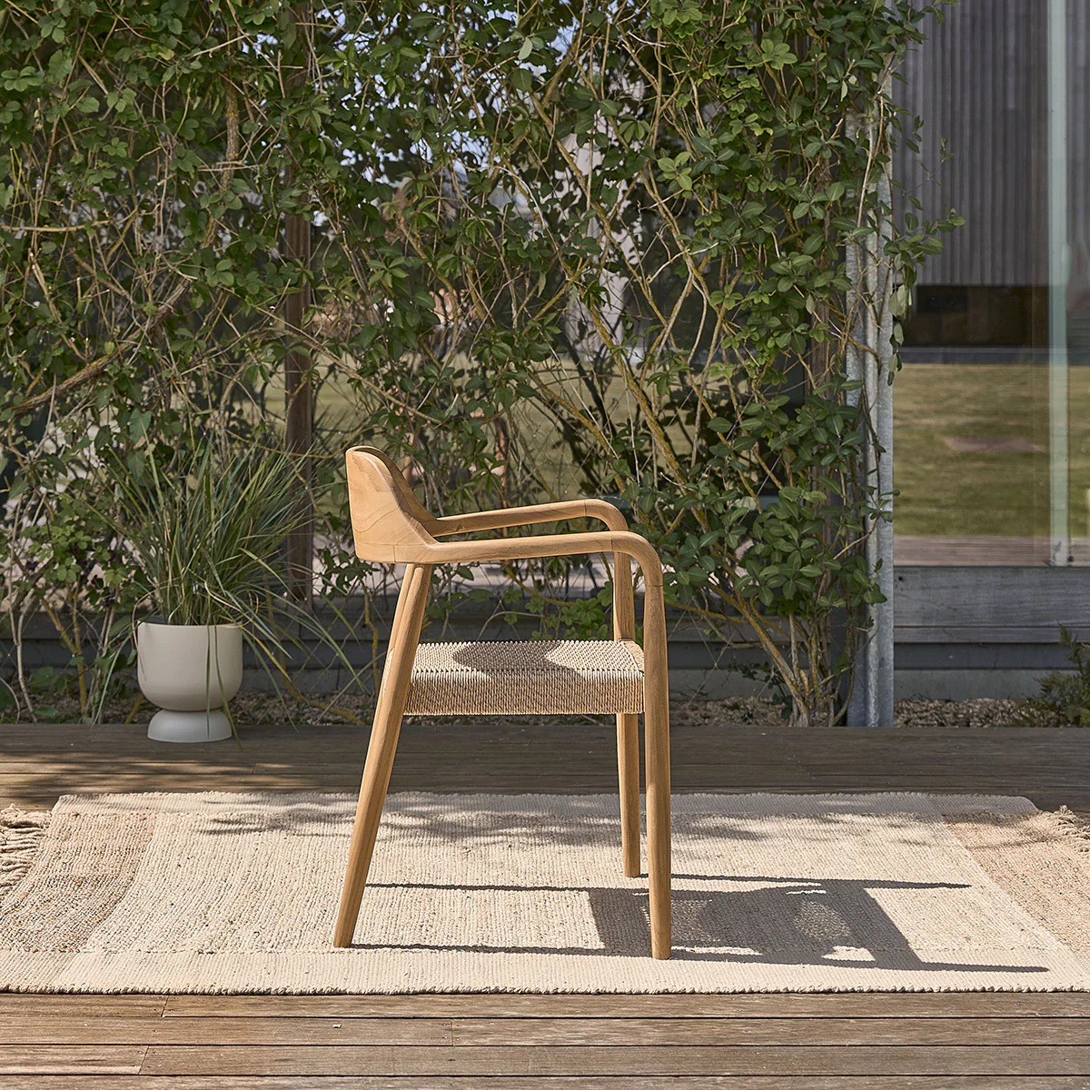 Fauteuil de jardin en teck massif et cordage (lot de 2) - Image 3