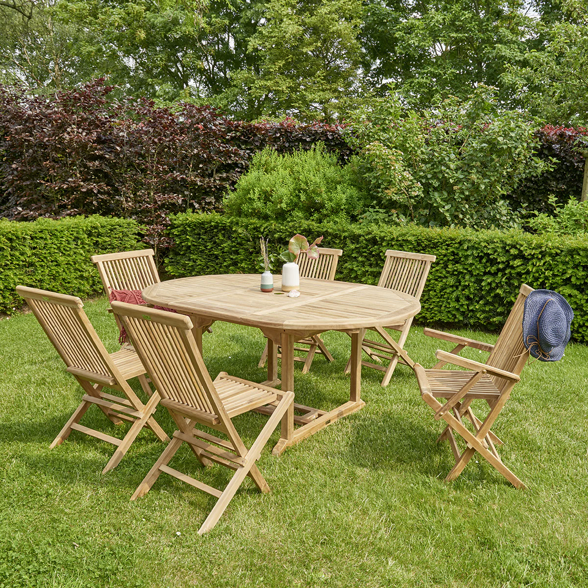 Fauteuil de jardin en teck massif pliant - Image 6