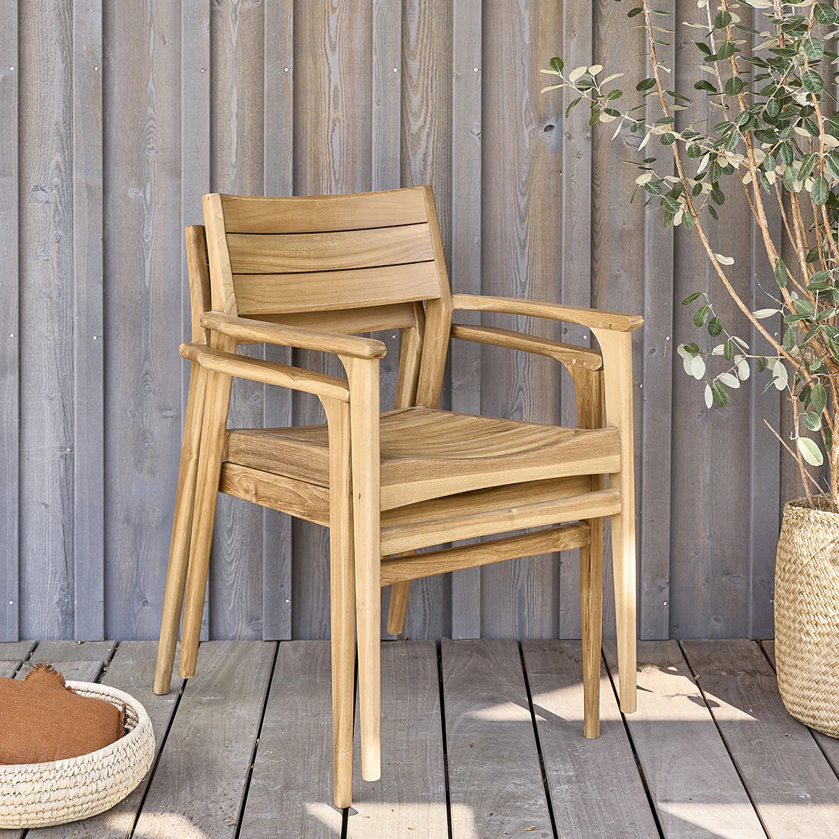 Fauteuil de jardin en teck massif (lot de 2) - Image 3