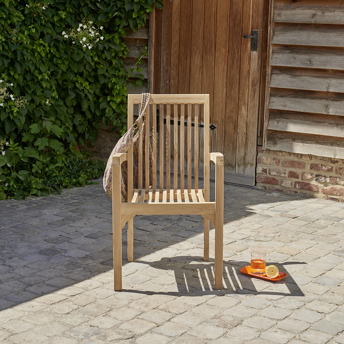 Fauteuil de jardin en teck massif empilables (lot de 2) - Image 4