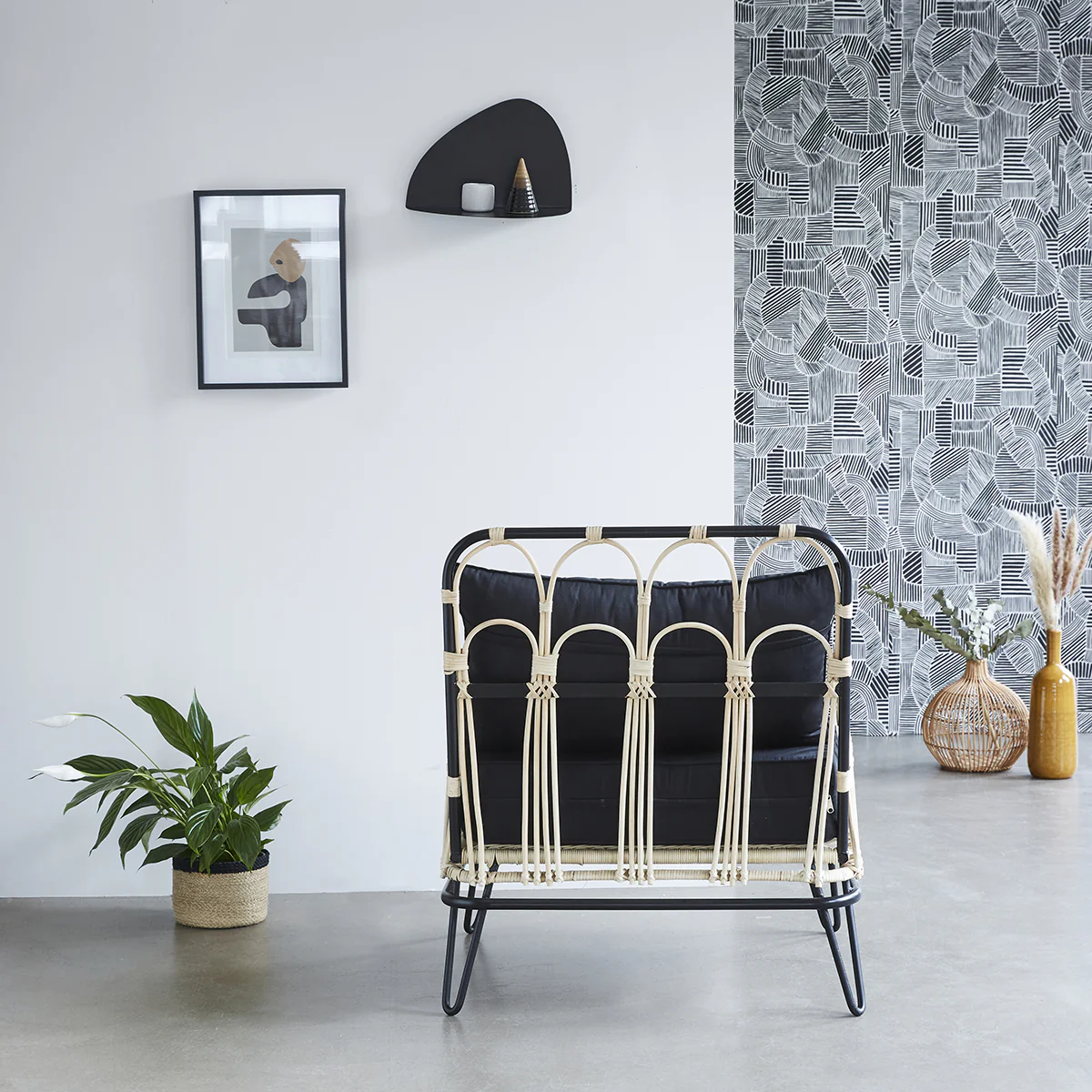 Fauteuil en rotin et métal - Image 5