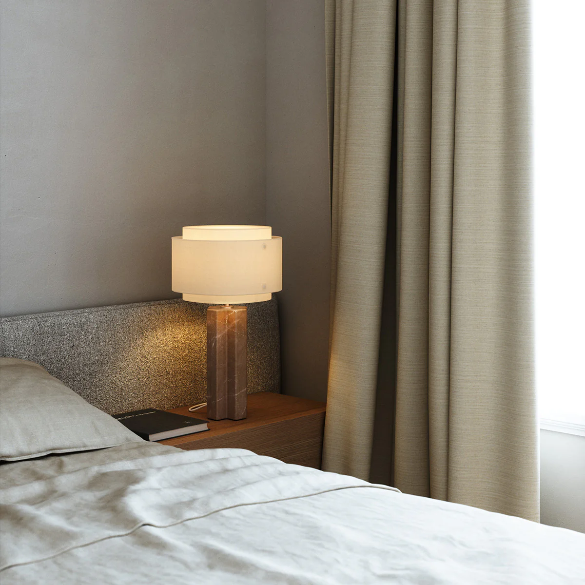 Lampe à poser en marbre beige - Image 3