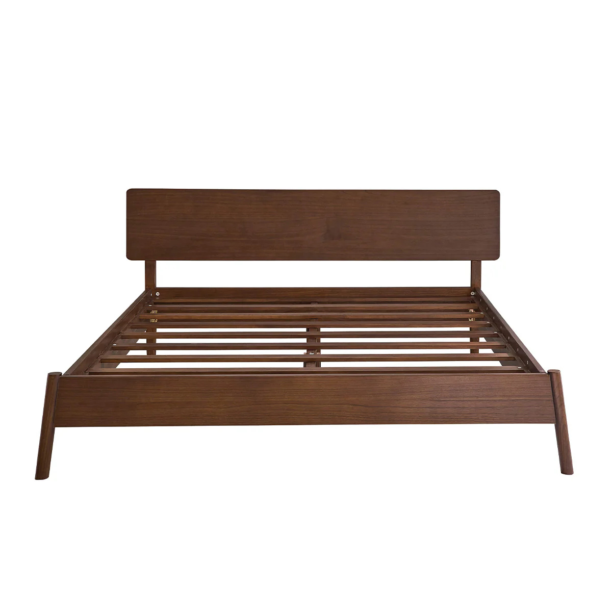 Lit en bois de mindi finition noyer 180 cm avec sommier - Image 2