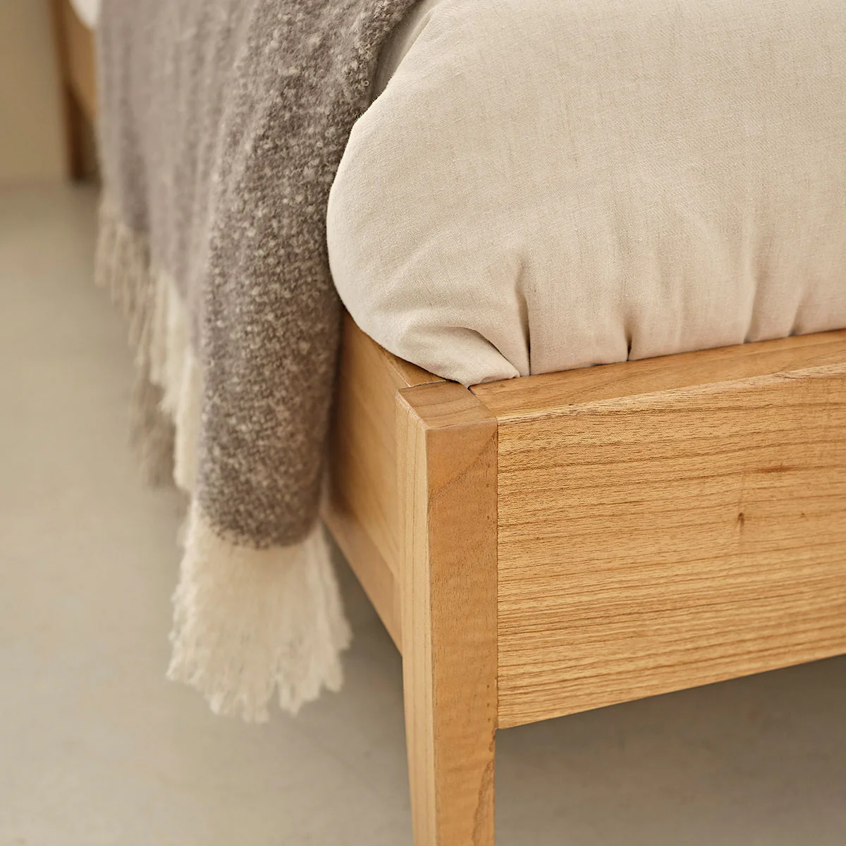 Lit en mindi massif 160 cm avec sommier - Image 3