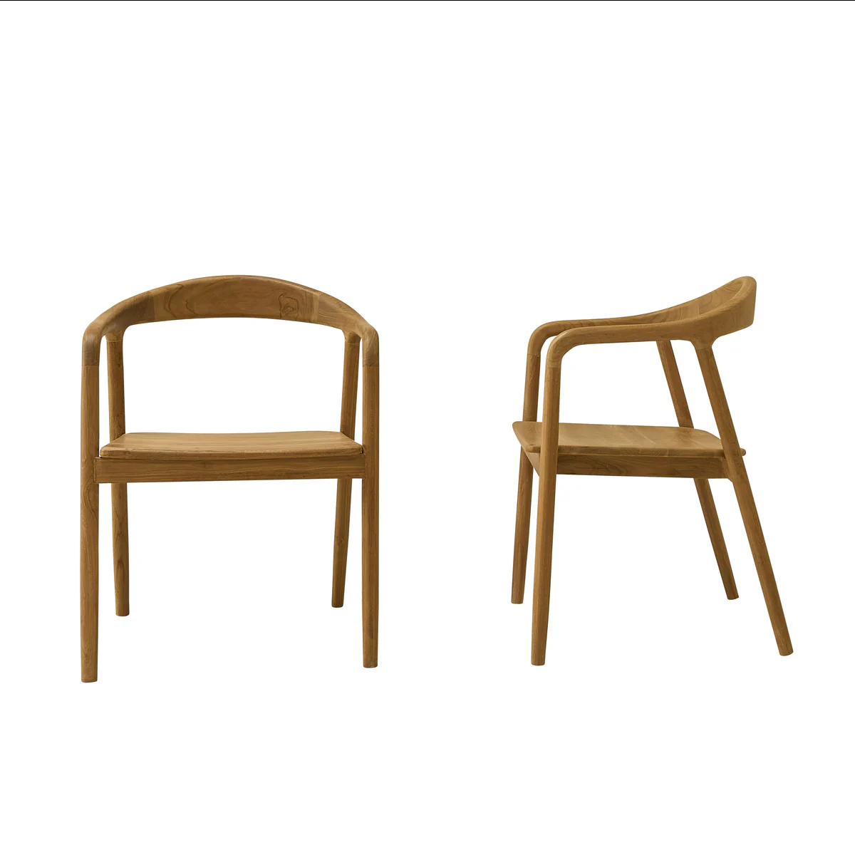 Lot de 2 chaises en teck massif - Image 2