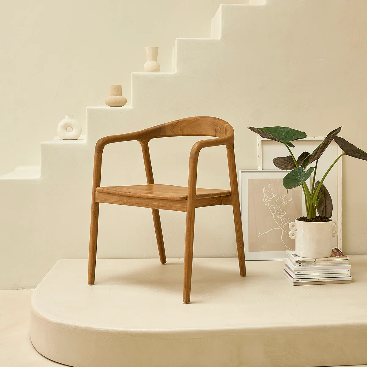 Lot de 2 chaises en teck massif - Image 3