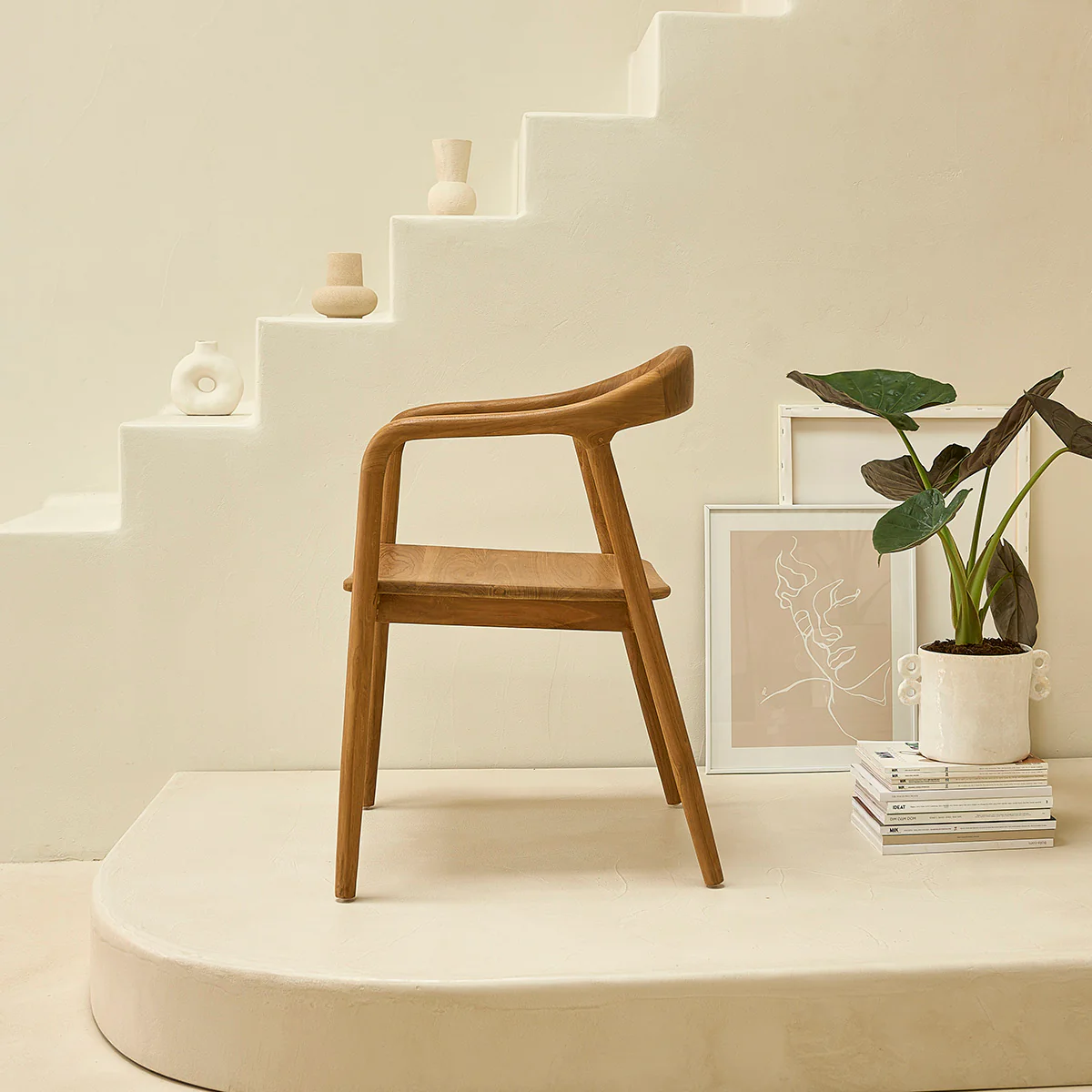Lot de 2 chaises en teck massif - Image 4
