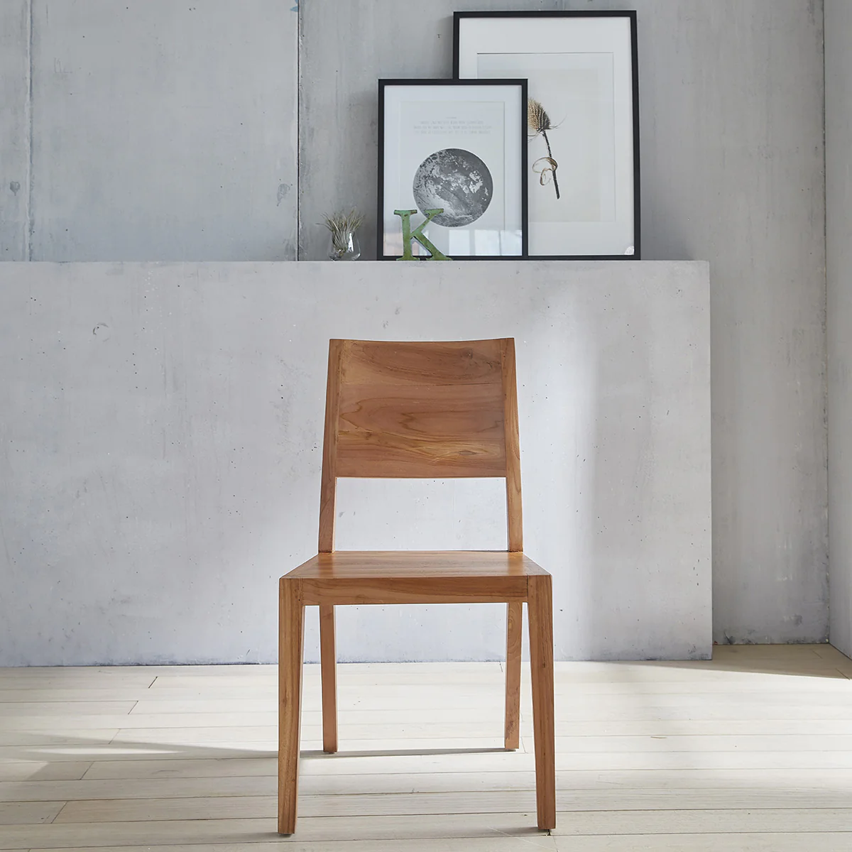 Lot de 2 chaises en teck massif - Image 3